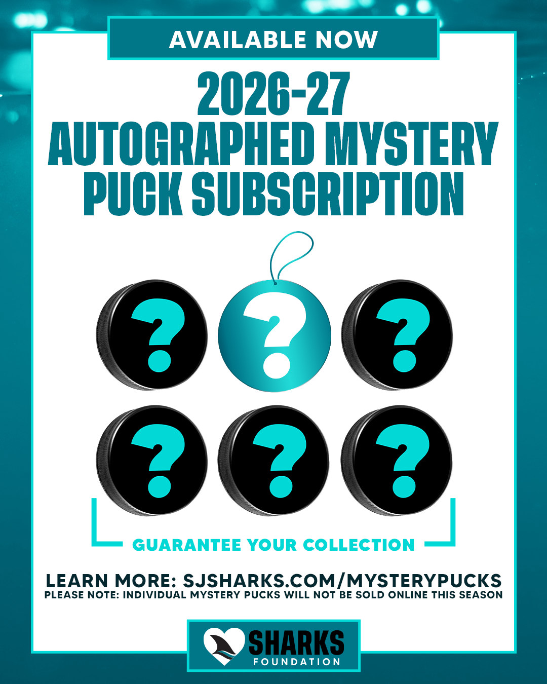 2026-27 Season Autographed Mystery Puck Subscription